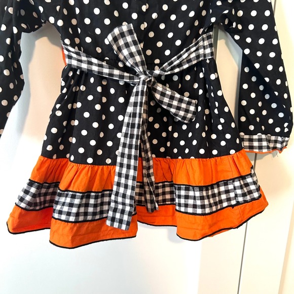 Ann Loren Girl's Halloween Cotton Polka Dot Ruffle Dress in Size‎ 2/3T - Picture 6 of 9